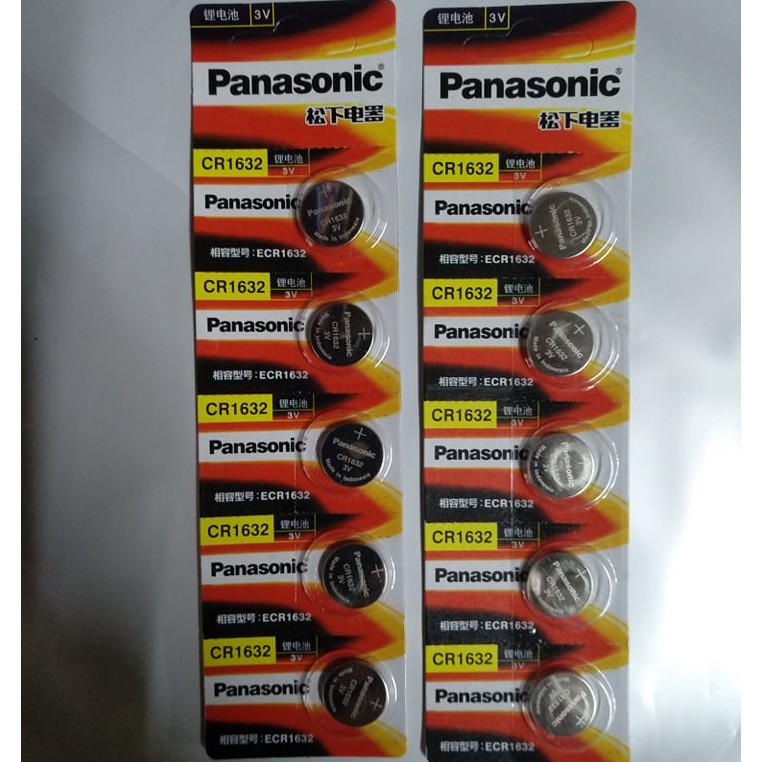 Panasonic CR1632 Button Cell Lithium Battery – 3V – 10-Pack – Expires 2029 – Made In Indonesia