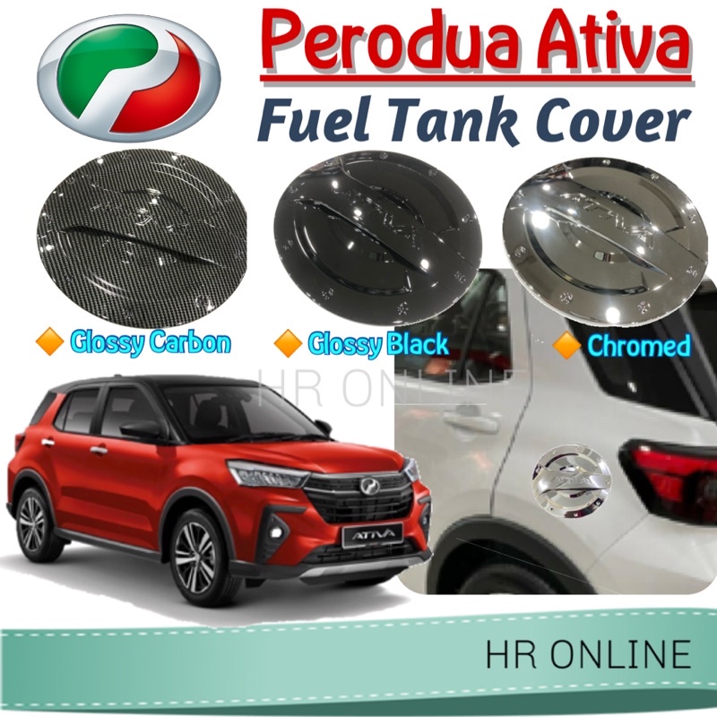Perodua Ativa Fuel Tank Cover Petrol Cap Cover Chromed Glossy Black ...