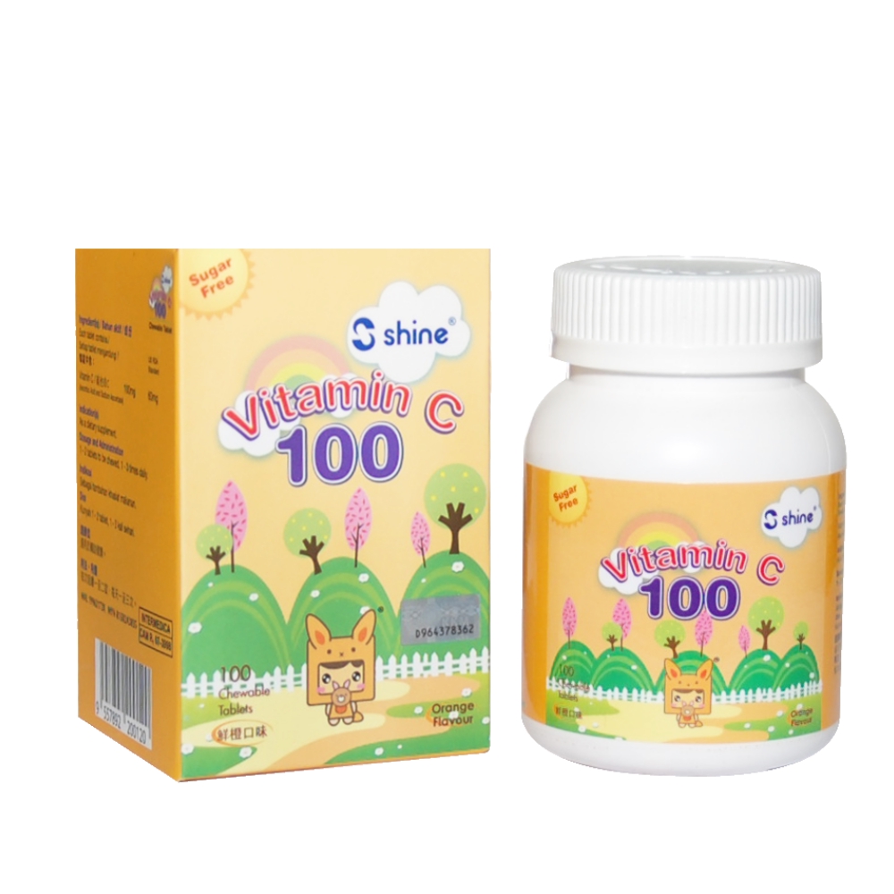 Shine Vitamin C100 Orange / Grape Flavour Sugar Free 100'S Shopee