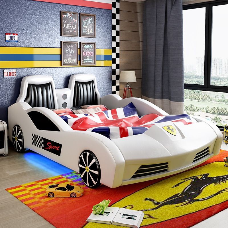 Children's bed boy car bed small bed single bed cartoon sports car bed ...