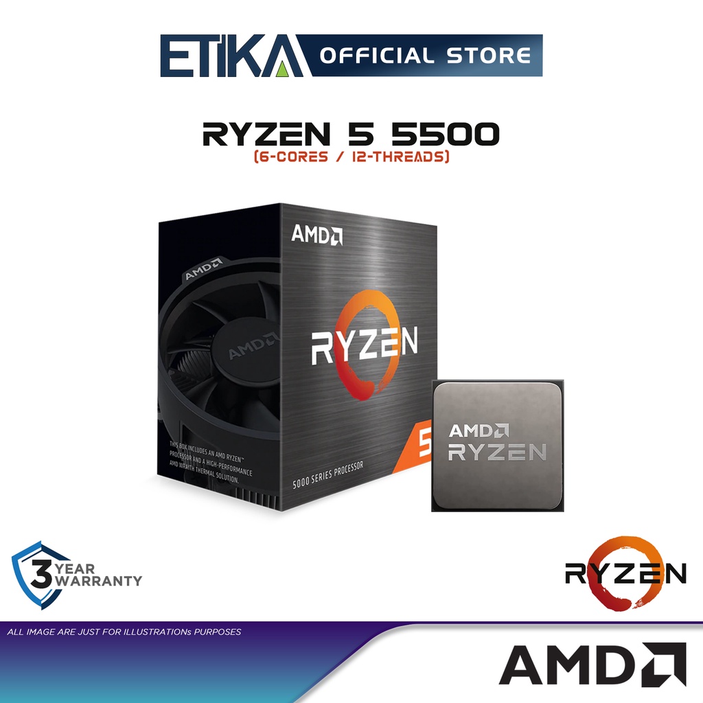 Ryzen 5 5500 Stock Cooler AMD Ryzen 5 5500 Processor - 6