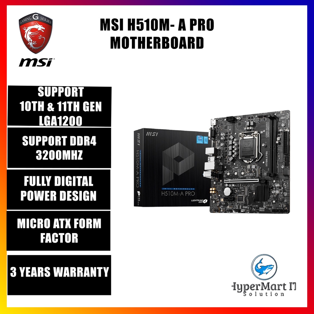 MSI H510M APRO MOTHERBOARD Shopee Malaysia