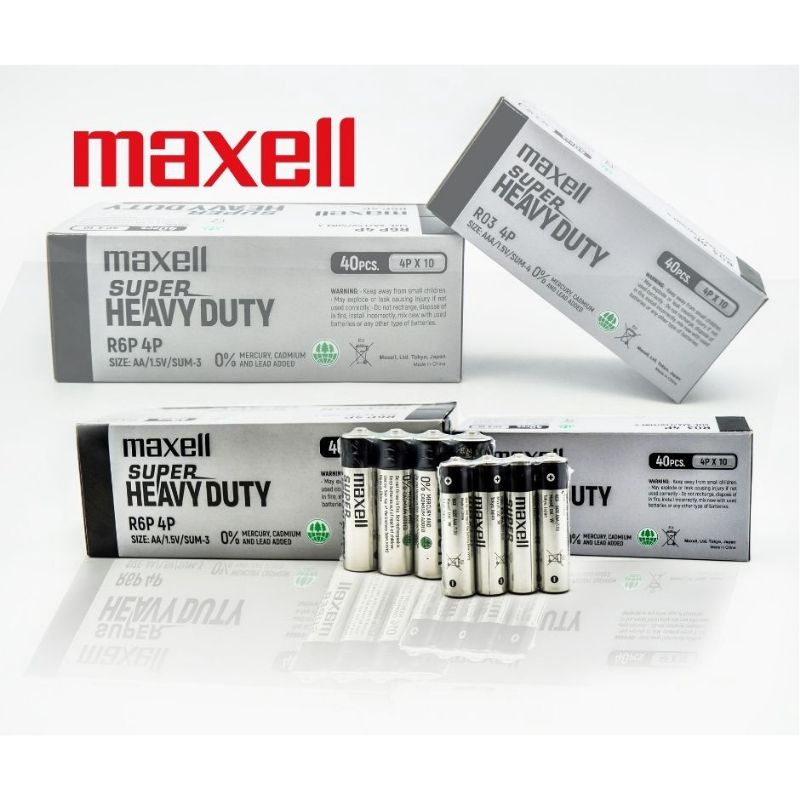 40pcs/Box Original Japan Maxell AA / AAA Size Super Heavy Duty Battery ...
