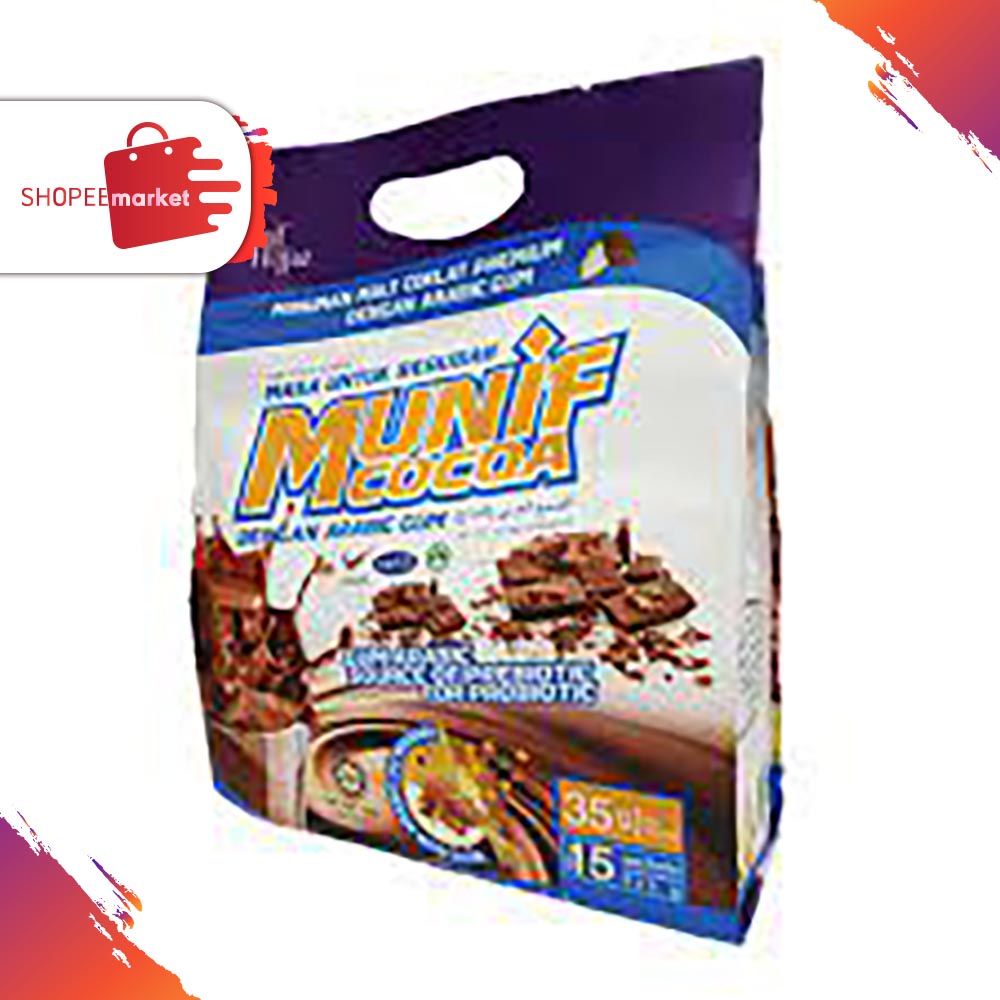 Munif Cocoa Arabic Gum Pouch Bag x 15 x 35g , Sachets Beg poket gam ...