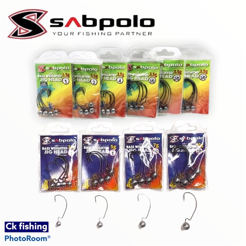Sabpolo Bass Weighted Jig Head 3.5g To 10g / Fishing Jig Head Hook / Mata  Kail SP / Soft Plastic Hook / Rubber Hook .