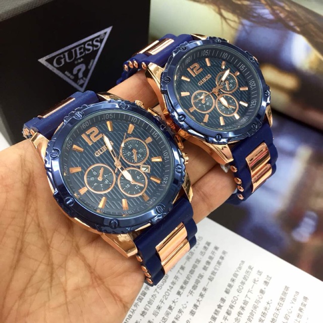 Guess couple set jam tangan lelaki perempuan murah Shopee Malaysia