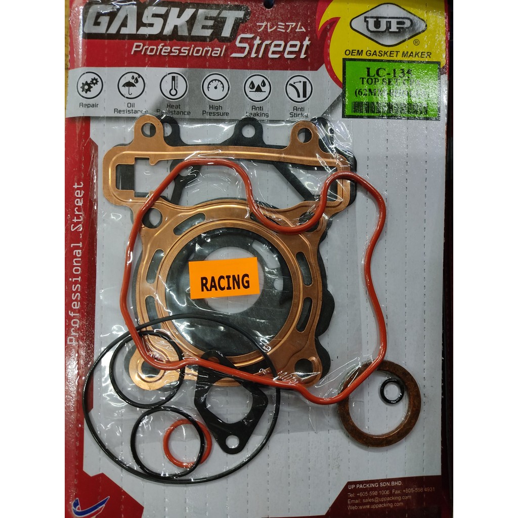 UP TOP SET GASKET RACING 60MM 62MM 63MM 65MM FOR LC135 Shopee Malaysia