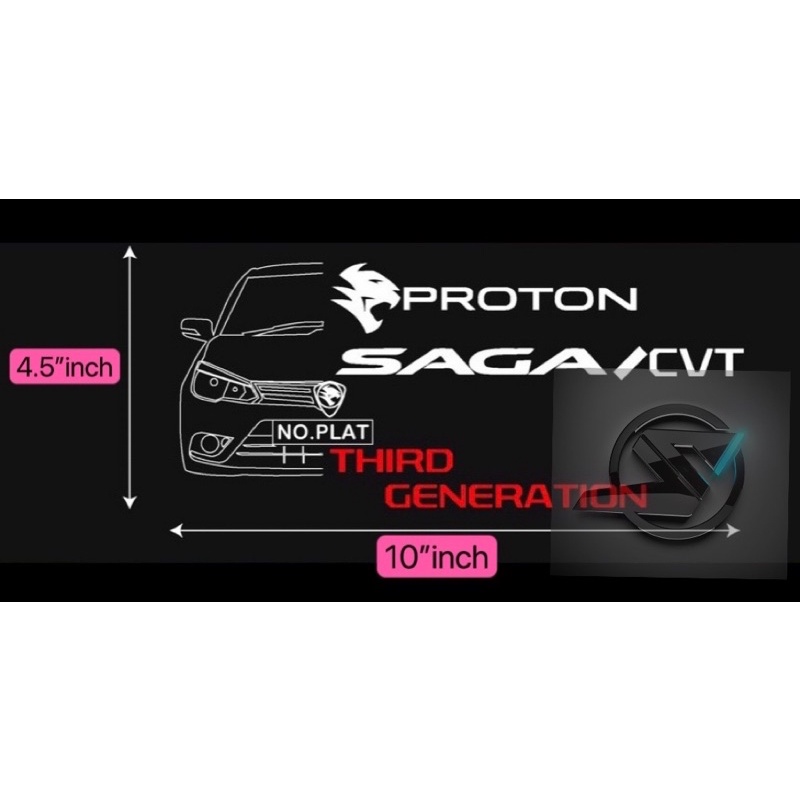 (Ready Stock) S718# PROTON SAGA CVT Third Generation Car Sticker ...