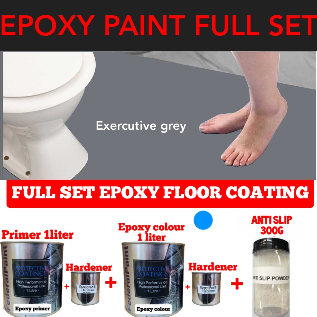 EPOXY PAINT FULL SET( EXERCUTIVE GREY ) FOR CERAMIC & TILES / TOILET
