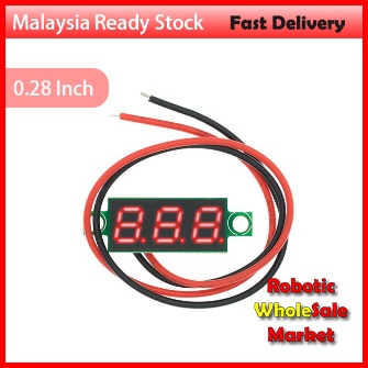 (Big Sales) 0.28 inch DC 0-100V 3-Wire Mini Gauge voltage meter Voltmeter LED Display