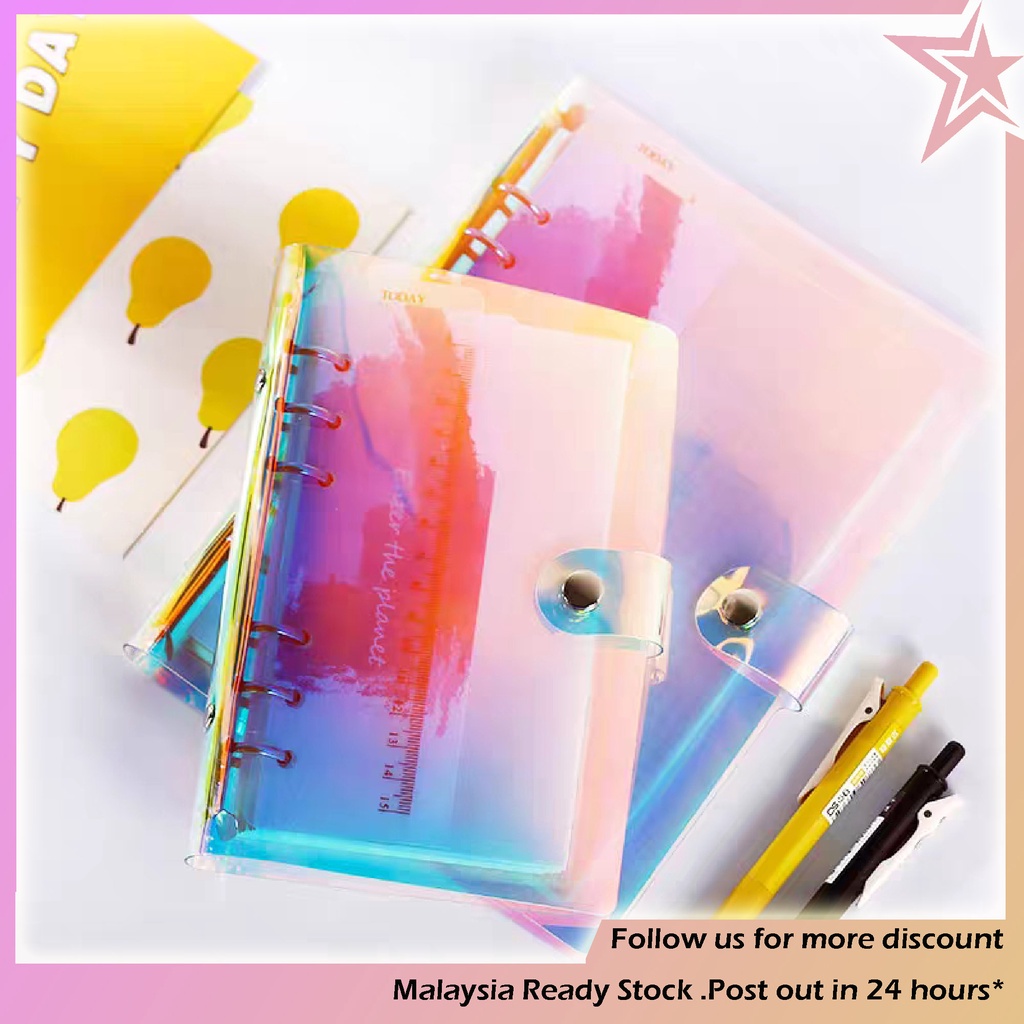 Ready Stock A6 A5 Lazer Colourful Notebook Journal PVC Transparent ...