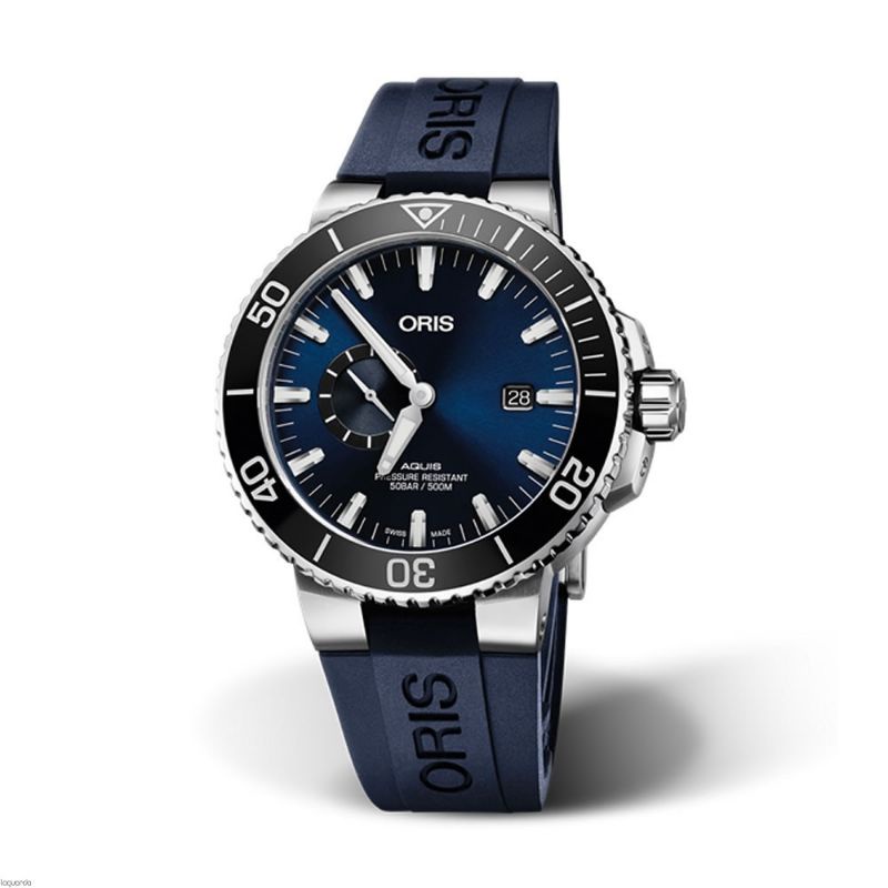 Oris Aquis Small Second Date Men s Rubber Band Automatic Watch 01 743 7733 4135 07 4 24 64EB Retail Price RM10400