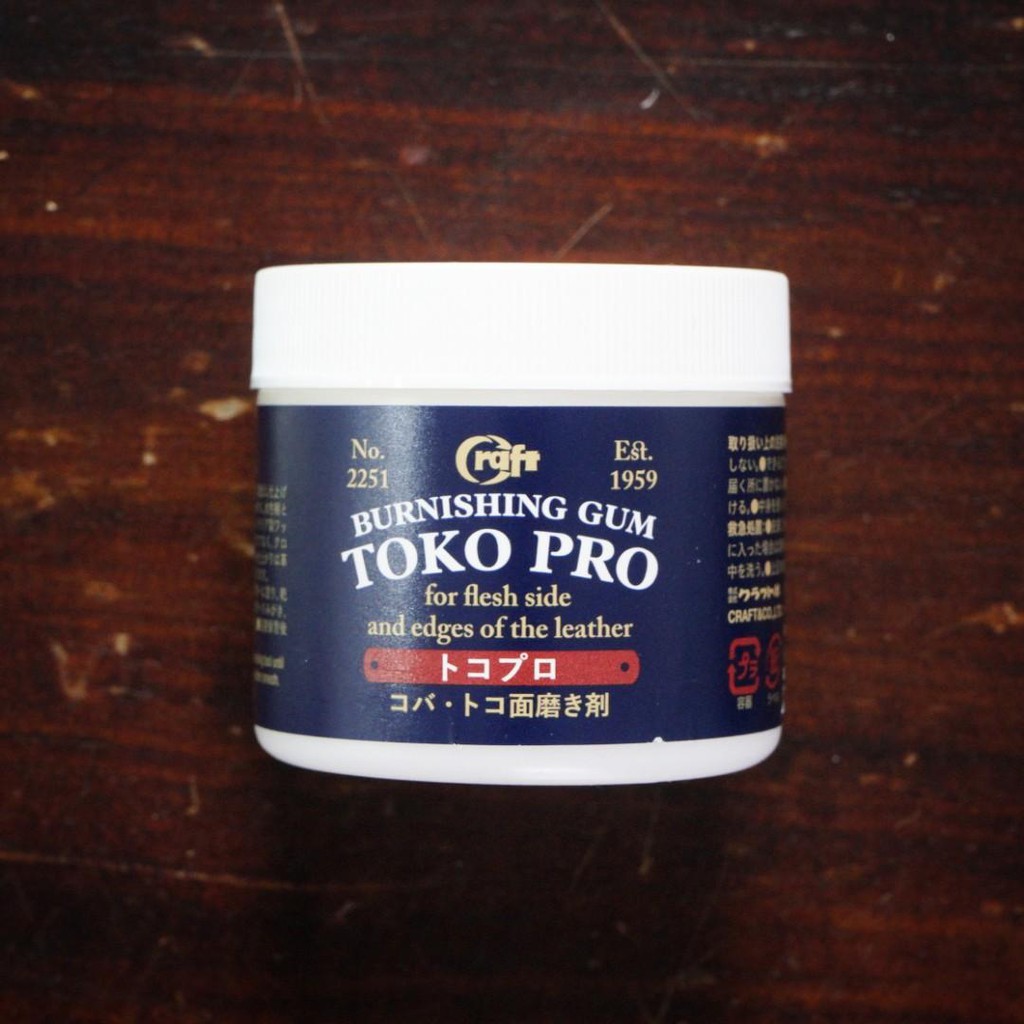 Toko Pro/Tokonole Leather Burnishing Gum 100g (for flesh side and edges of  the leather), Made in Japan.(Dries Clear)