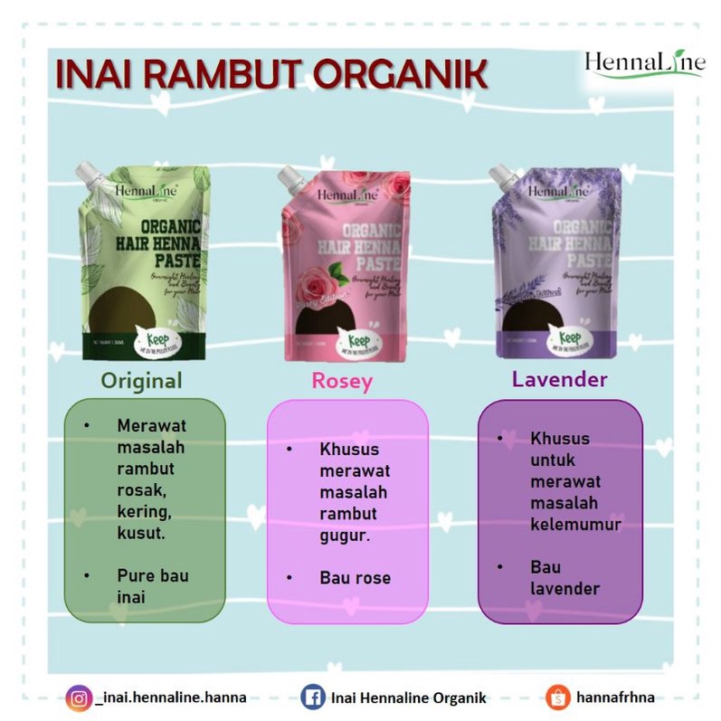 💢READY STOCK💢 Inai Rambut by Hennaline (Original/Rosey/Lavender ...