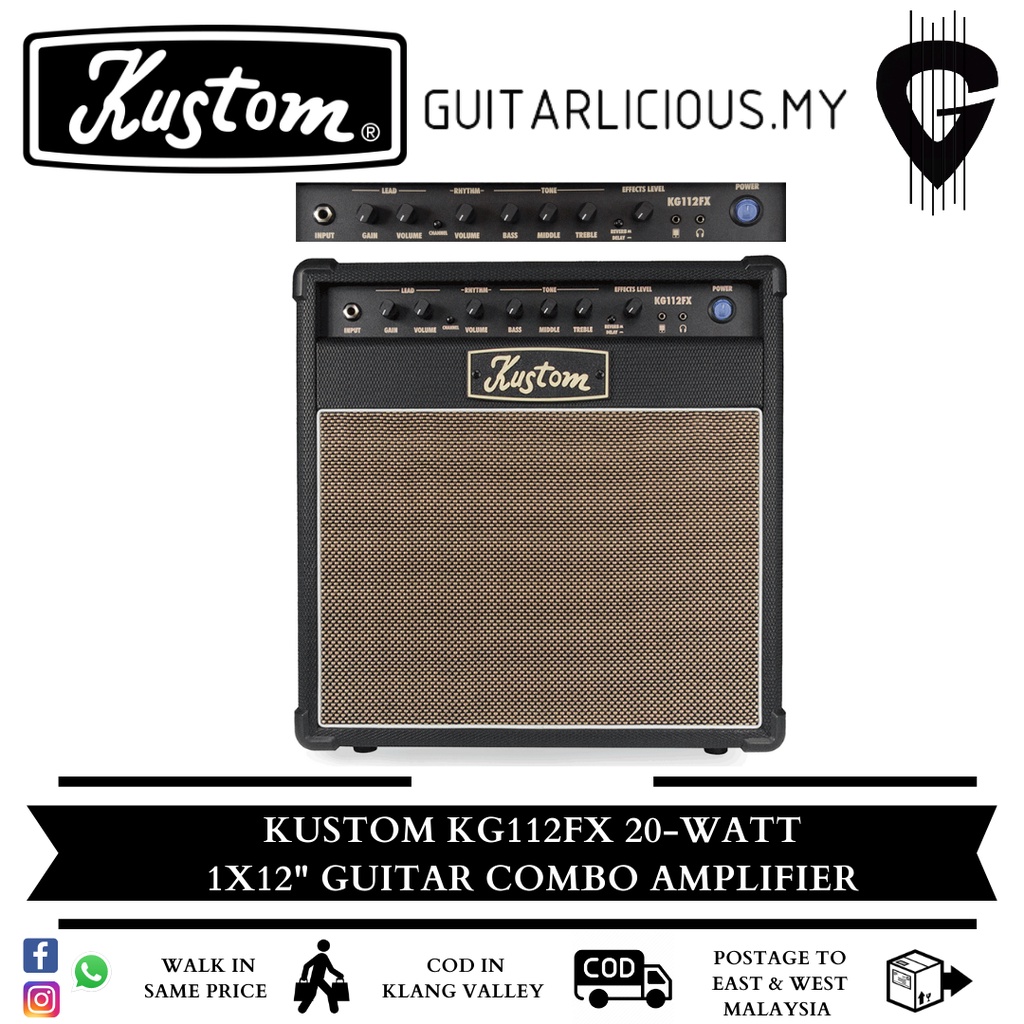 Kustom KG112FX 20-watt 1x12" Guitar Combo Amplifier (KG 112FX / KG-112F ...