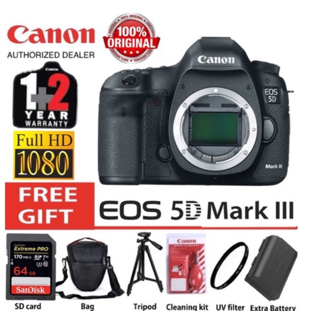 Full Frame Canon Eos 5d Mark Iii Mark 3 Body Original (3 Years Warranty 