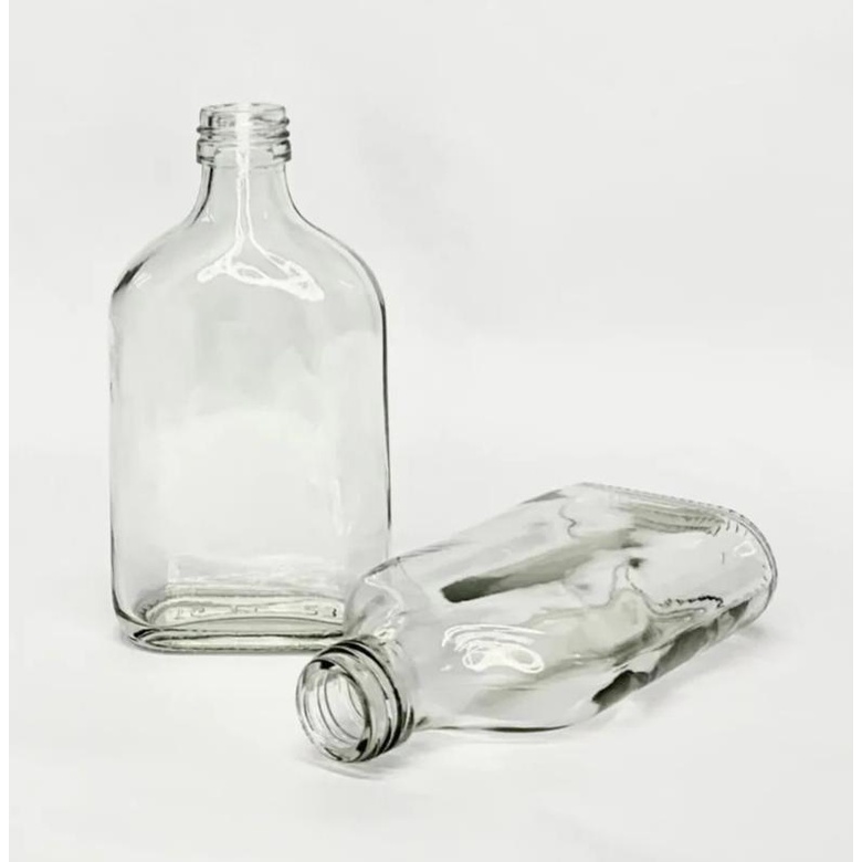 flat glass bottle 180ml clear with stopper and cap Shopee Malaysia