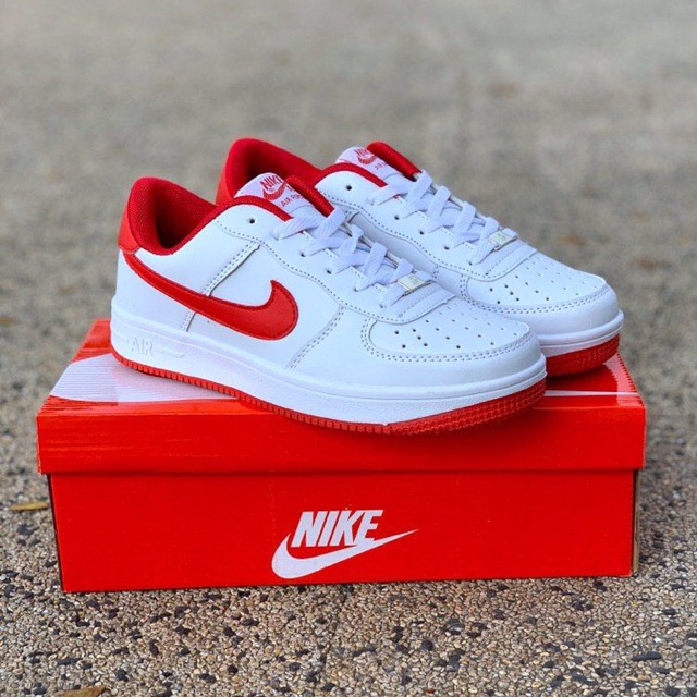 Nike sneakers cheap white and red