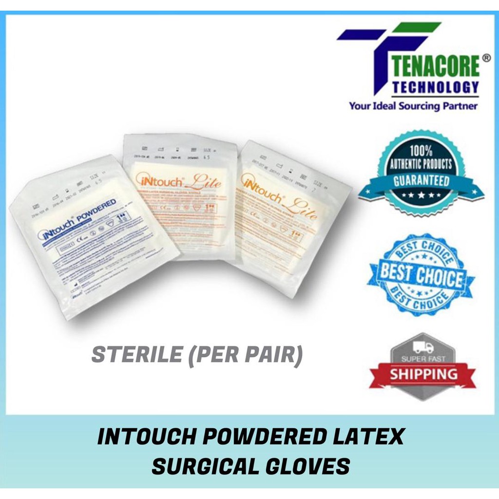 Intouch Powder Free Latex Surgical Gloves, Sterile (5 pairs) | Shopee ...