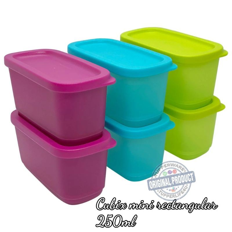 Tupperware 4 pc Small 110 ml Fridge n Take Away Containers Cubix