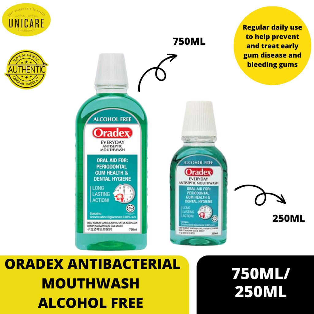 ORADEX EVERYDAY ANTISEPTIC MOUTHWASH ALCOHOL FREE (750ML/250ML