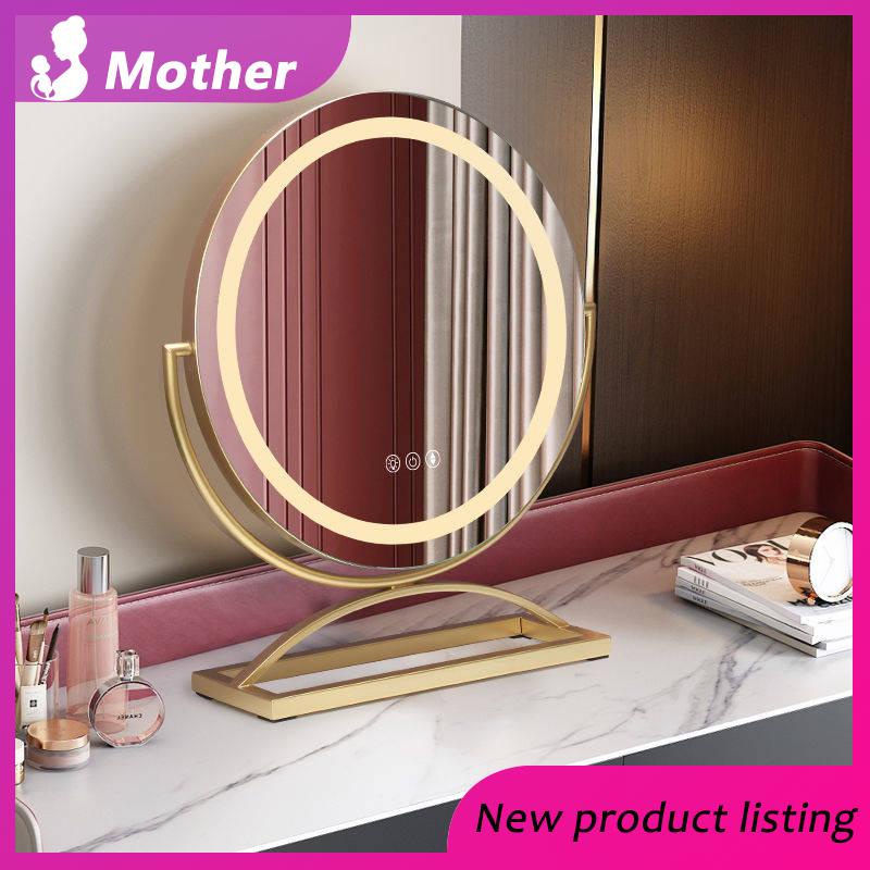 Mirror Mirror LED Lampu Desktop Desktop Desctop Dressing Round Rotating