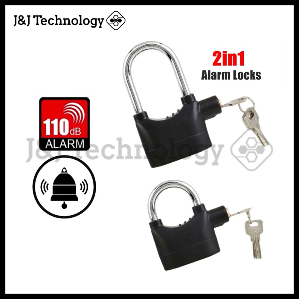 JNJ Technology LOCK SIREN ALARM PADLOCK For Door/Motor/Bike LOCK Anti