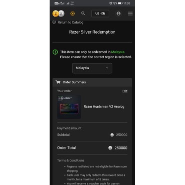 Razer original huntmans V2 analog voucher code | Shopee Malaysia