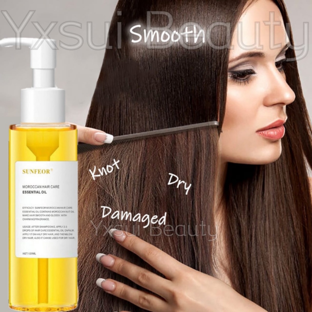 Hair Serum Rambut moroccan Argan Oil 120ml Treatment Hair Serum For Frizzy/Damage Hair binyak