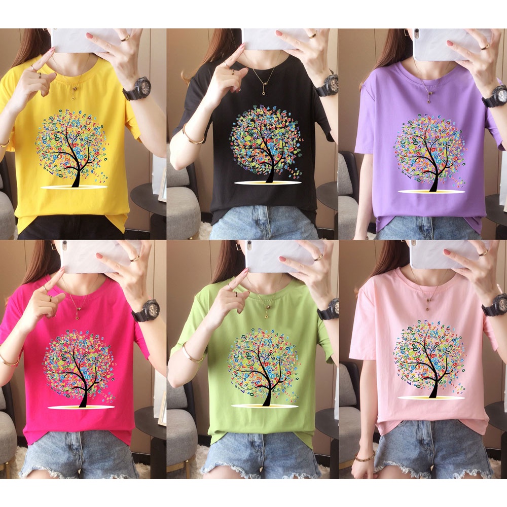 [AMYGO] A61455 Tshirt Woman Baju T shirt Short Sleeve Perempuan Plus ...