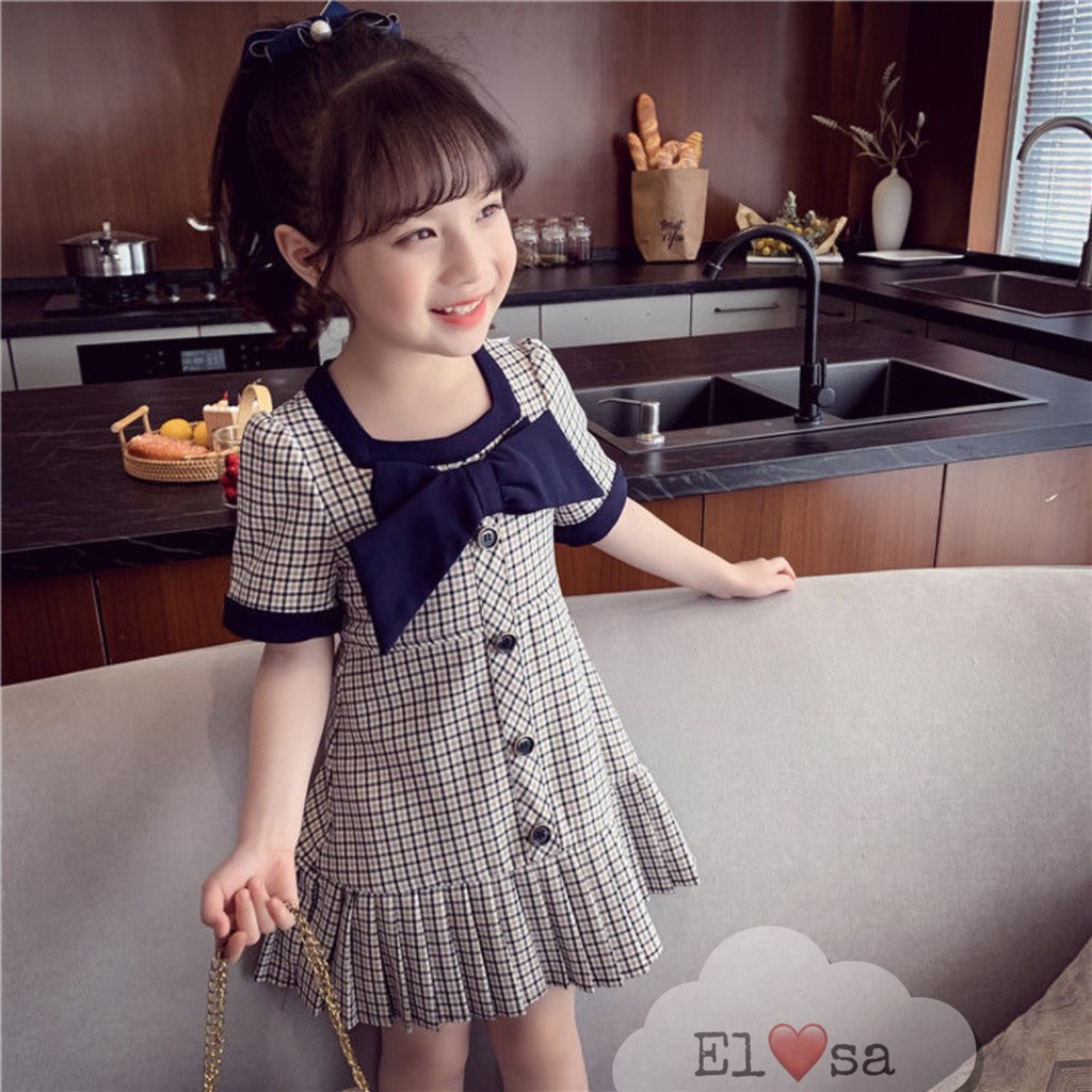 Baby girl dress - Super pretty short-sleeved plaid skirt for children 1 ...