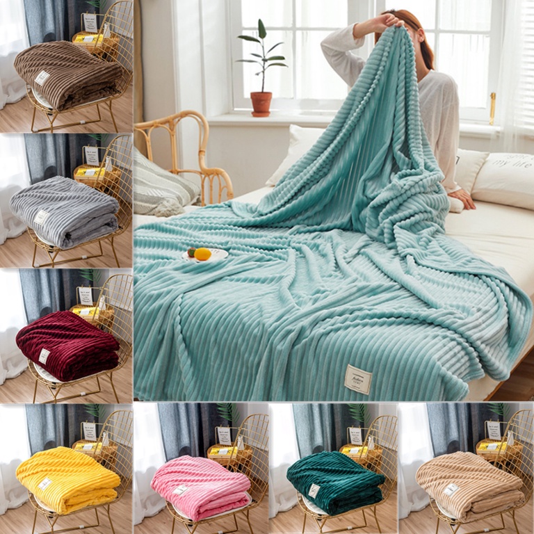 Selimut Baldu Gebu Big Size Flannel Velvet Plush Throw Blanket Sofa