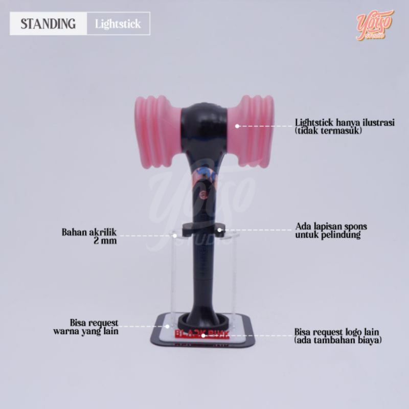 Standing Lightstick With Upright Logo Acrylic Light Stick Stand