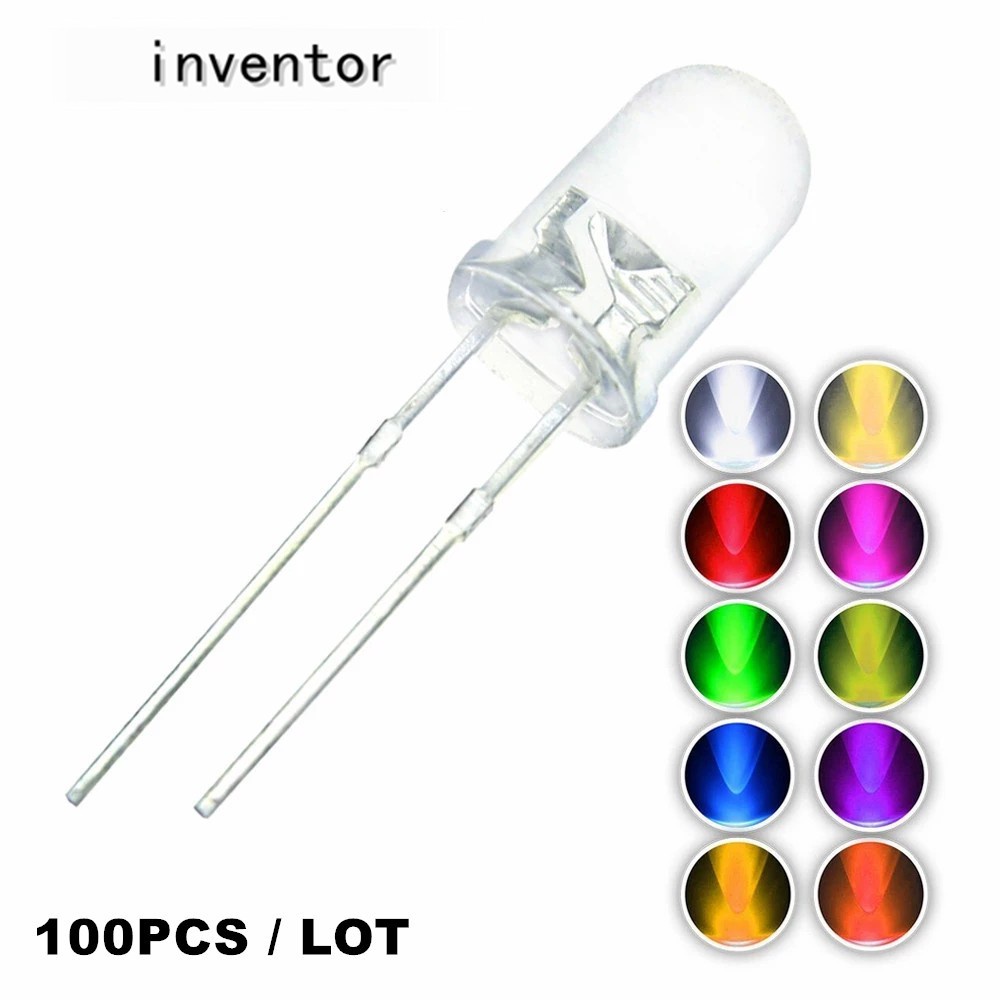 100pcs 5mm LED Light Emitting Diode Kit Warm white Red Blue Green