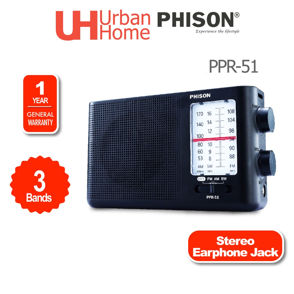 Phison 3 Band Portable Radio AM/FM PPR51 Shopee Malaysia