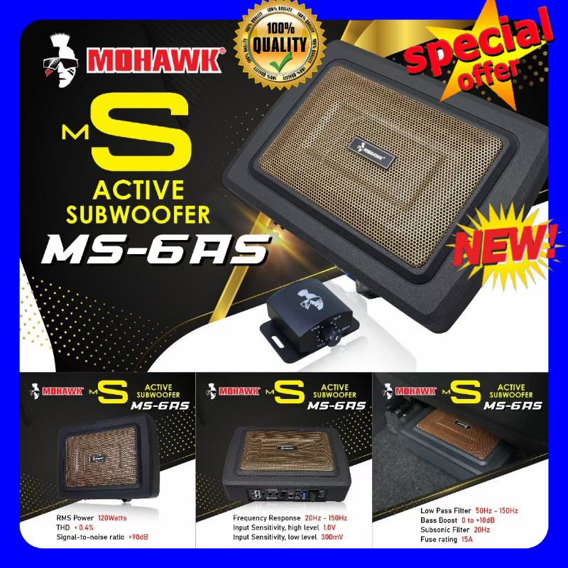 💥Mohawk New Gold Series MS 6AS / 6X9 Active Underseat Powerful ...