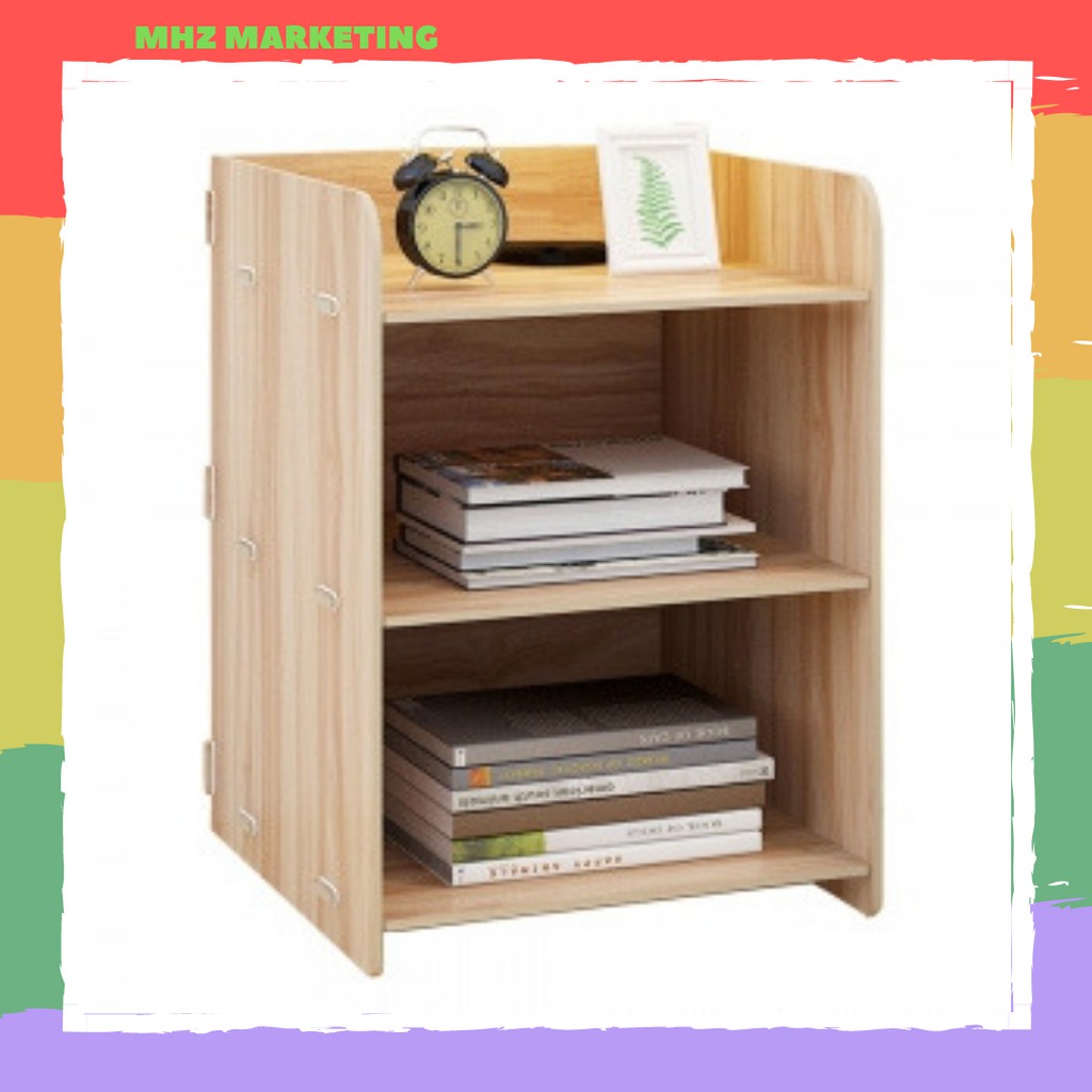 2 IN 1 RAK KAYU UNTUK BUKU DAN MEJA MUDAH PREMIUM | Shopee Malaysia