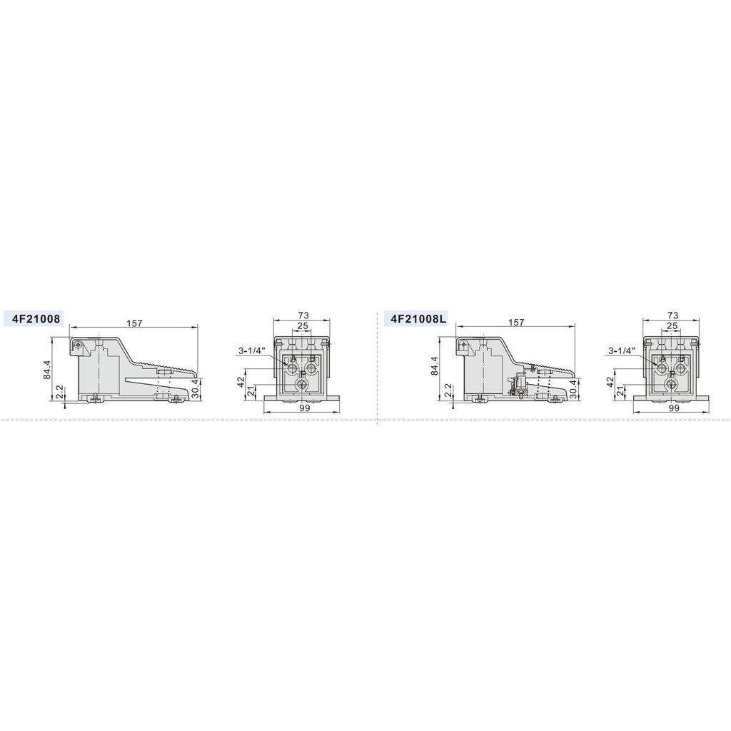 AirTAC 4F210-08 4F210-08L Pneumatic Foot Pedal Valve Foot Valve ...