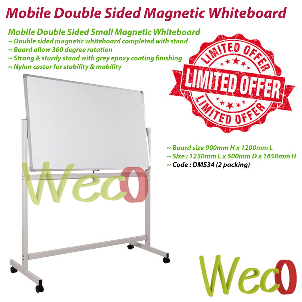 Double Sided Whiteboard 3X4 /Papan Putih Beroda Shopee Malaysia