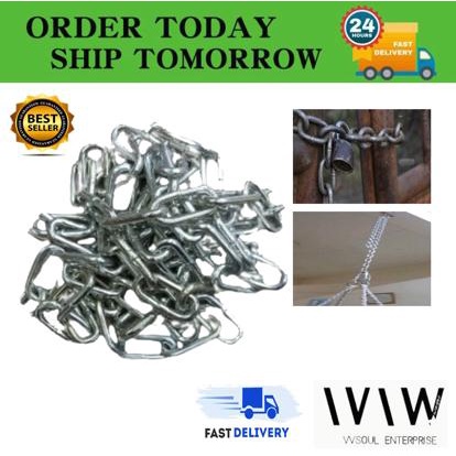 Galvanized Iron Link Steel Metal Chain / Besi Rantai (1/8