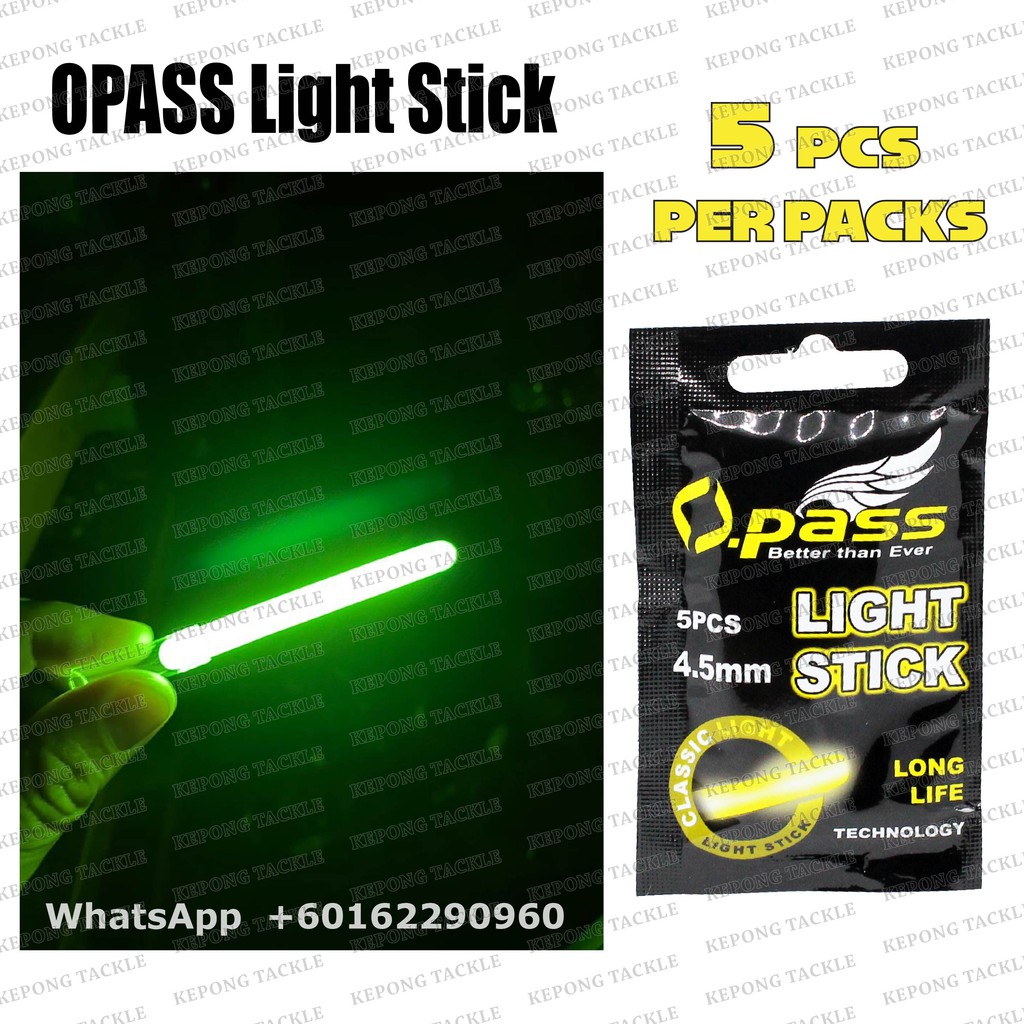 Opass fishing lightstick Fluorescent Light Stick Luminous Stick Night Float Glow  Stick 4.5 X 37 MM 5 pcs per pack