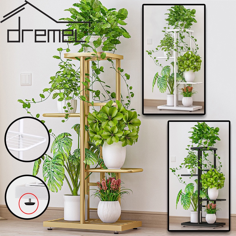 DREMEL Flower Shelf Indoor Balcony Rack Wrought Iron Living Room Simple ...