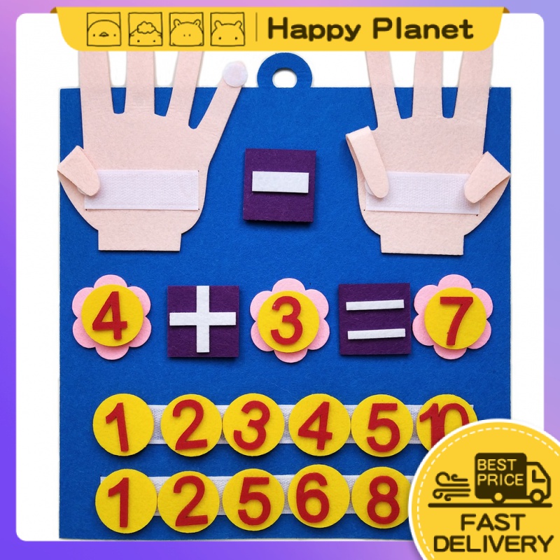 Happy Planet Kids Math Board Felt Learning Kindergarten Teaching Aids