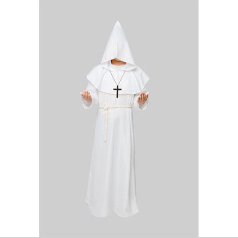 Jk Medieval Monk Monk Robe Wizard Priest Godfather Priest Cos Clothing Male Halloween Cape Suit