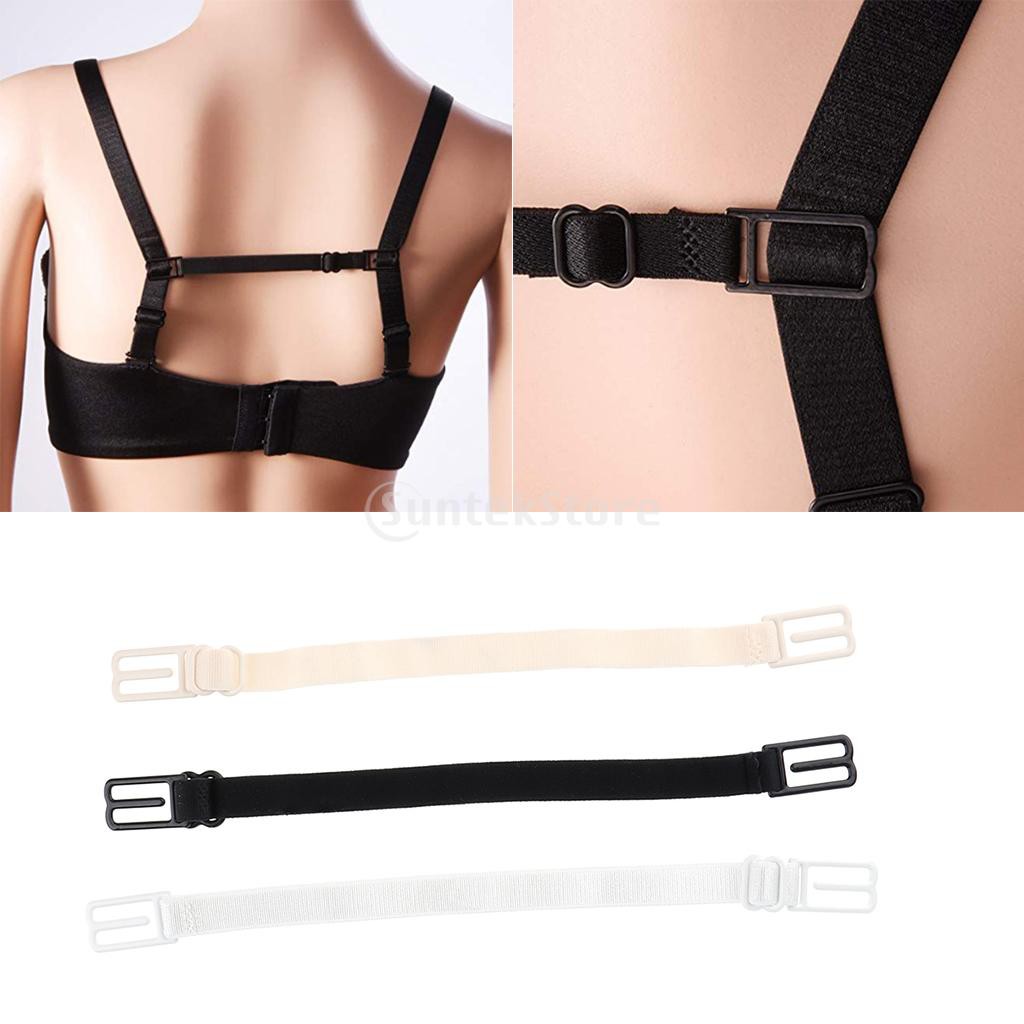 BlesiyaMY] 3 Piece Nonslip Elastic Adjustable Band Bra Back Strap Holder  Clip for Women