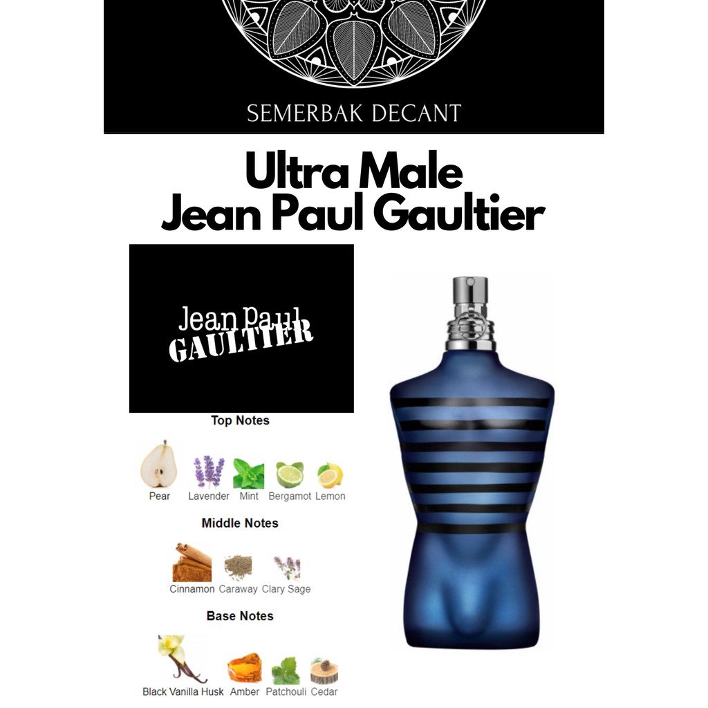 Jean Paul Gaultier Ultra Male Eau de Toilette Intense Travel Spray Decant Shopee Malaysia