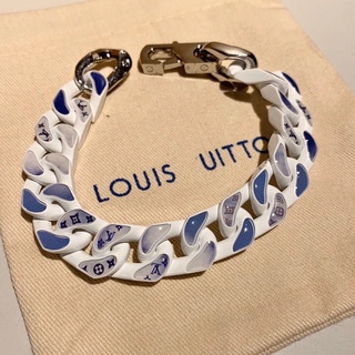 Hot sale✴L donkey home blue sky white clouds cuba bracelet necklace small  lv&incklv titanium steel gradient blue bracele