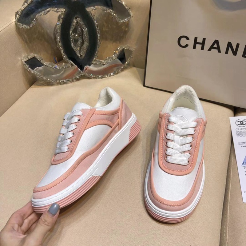 Classical Chanel Sports Shoes Couple Models Panda Shoes Pink and White ...