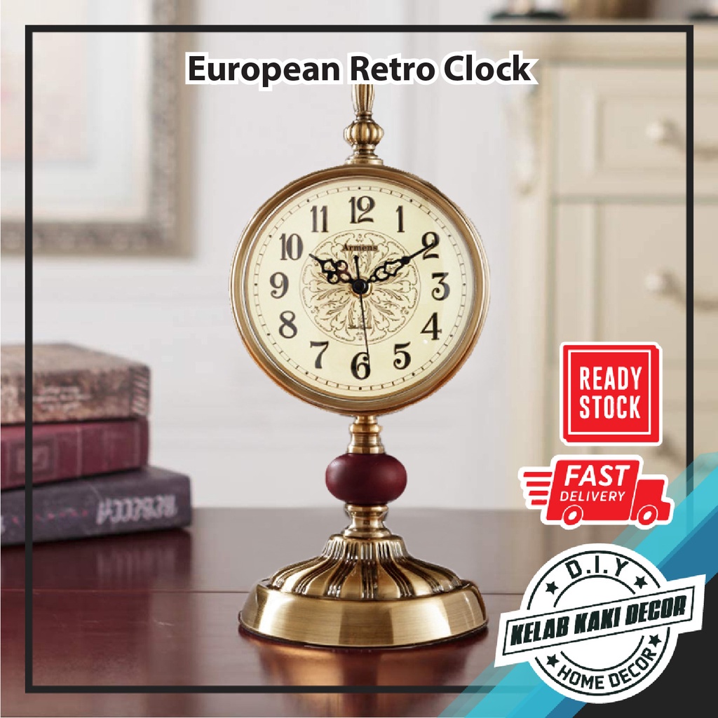 European Retro Clock Table Clocks Luxury Creative Retro Modern Home Table Decoration Shopee