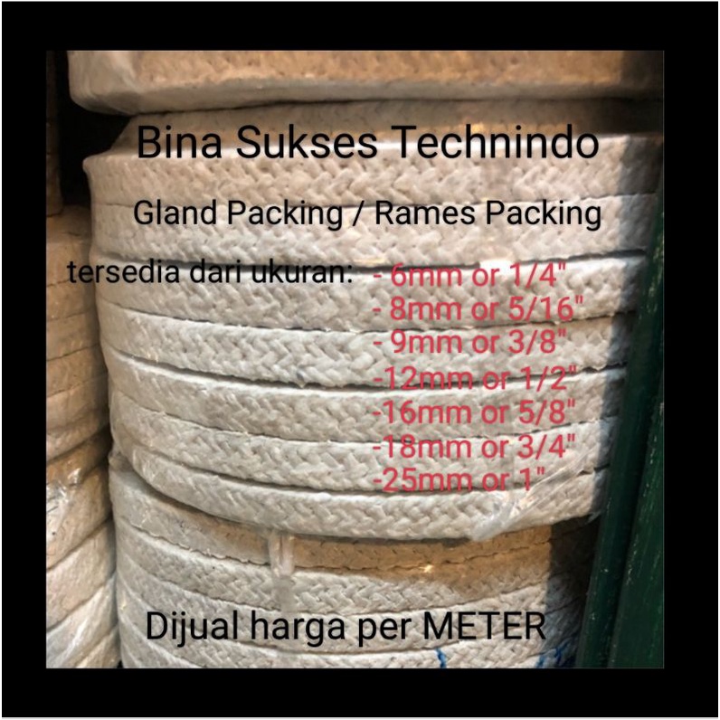 12mm gland packing asbestos / teflon / rames packing 1/2